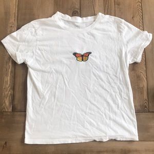White Brandy Melville butterfly tee